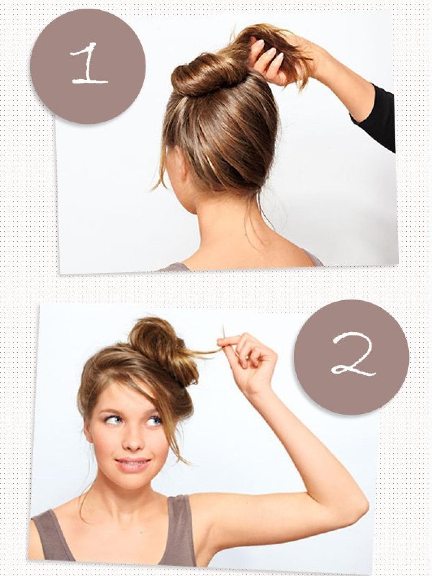 "Vogelnest"-Frisur mit Anleitung "Vogelnest"-Frisur mit Anleitung